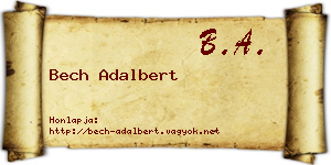 Bech Adalbert névjegykártya